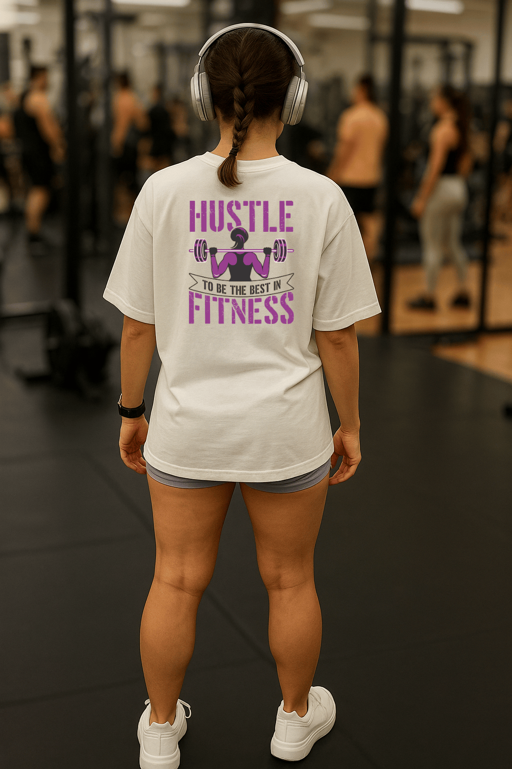 Camiseta Oversized Feminina | Hustle to Be the Best in Fitness