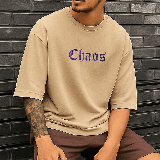 Camiseta Oversized Masculina | Estampa - Chaos
