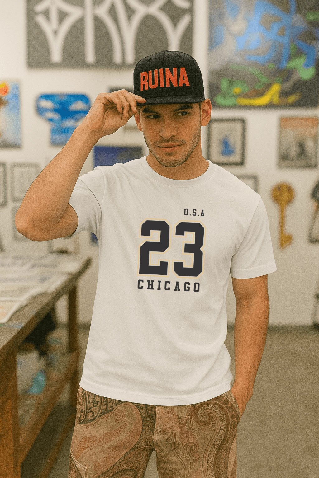 Camiseta Masculina Premium - U.S.A 23 CHICAGO