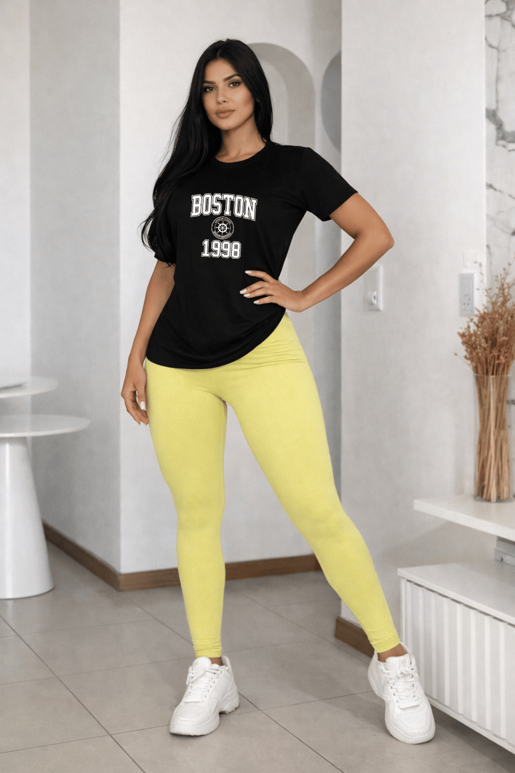 Camiseta Feminina Premium Manga Curta Tradicional   Boston 1998 | Streetwear Casual
