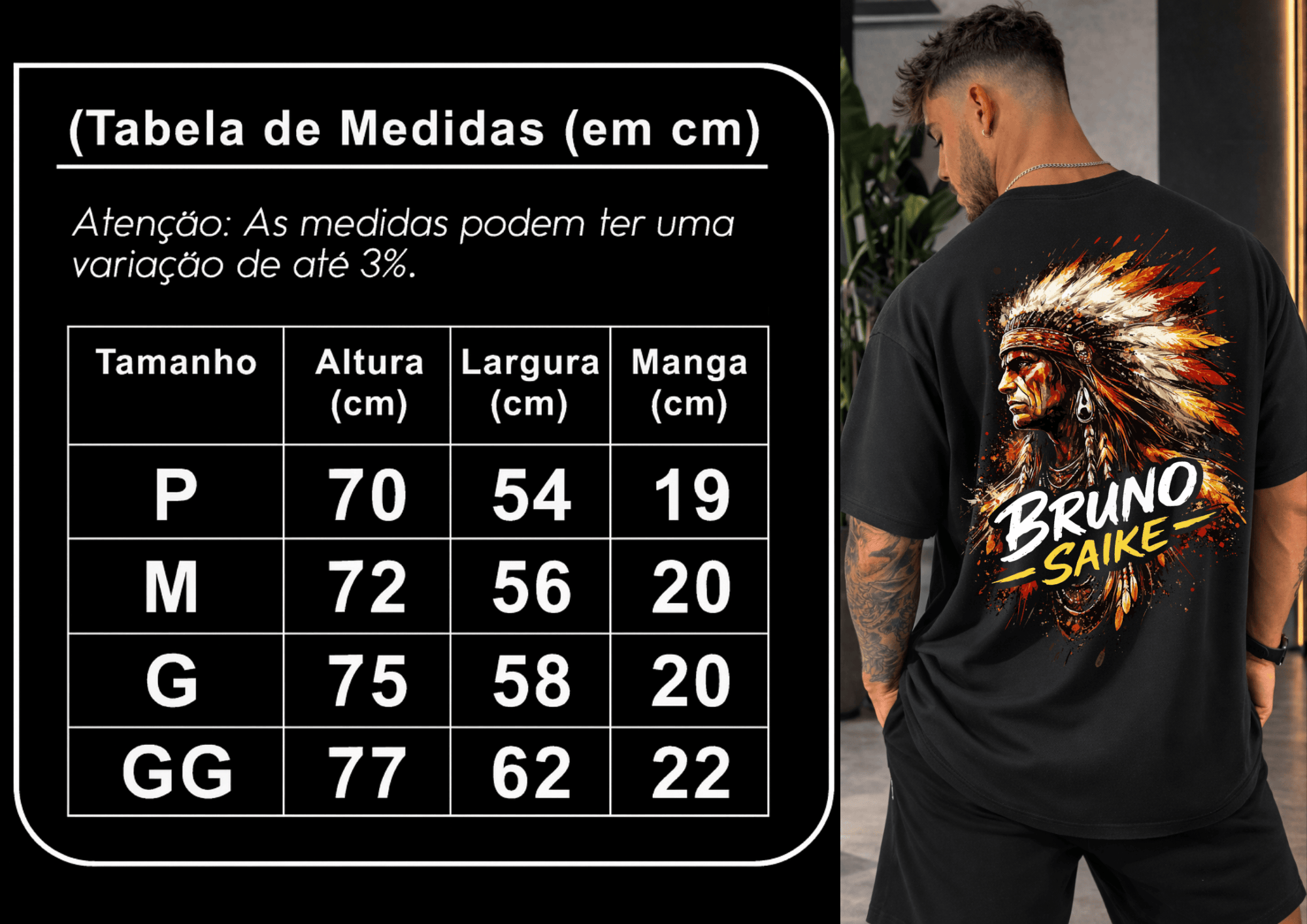 Camisetão Oversized  Masculina Bruno Saike by Almayda