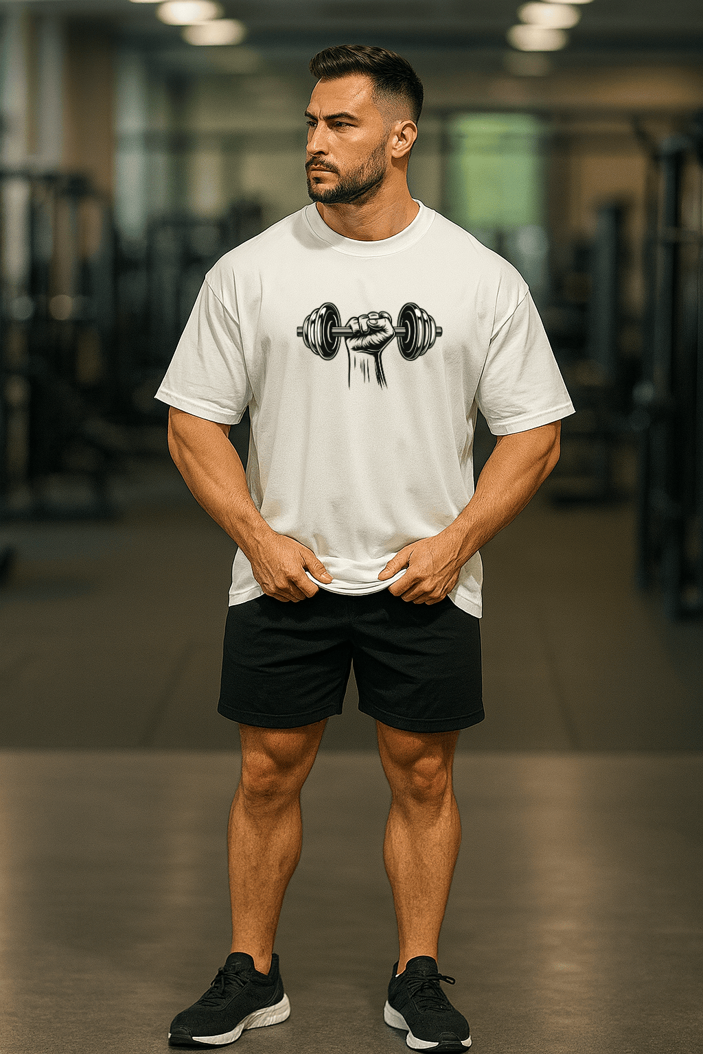 Camiseta Oversized Masculina | Estampa - Halteres