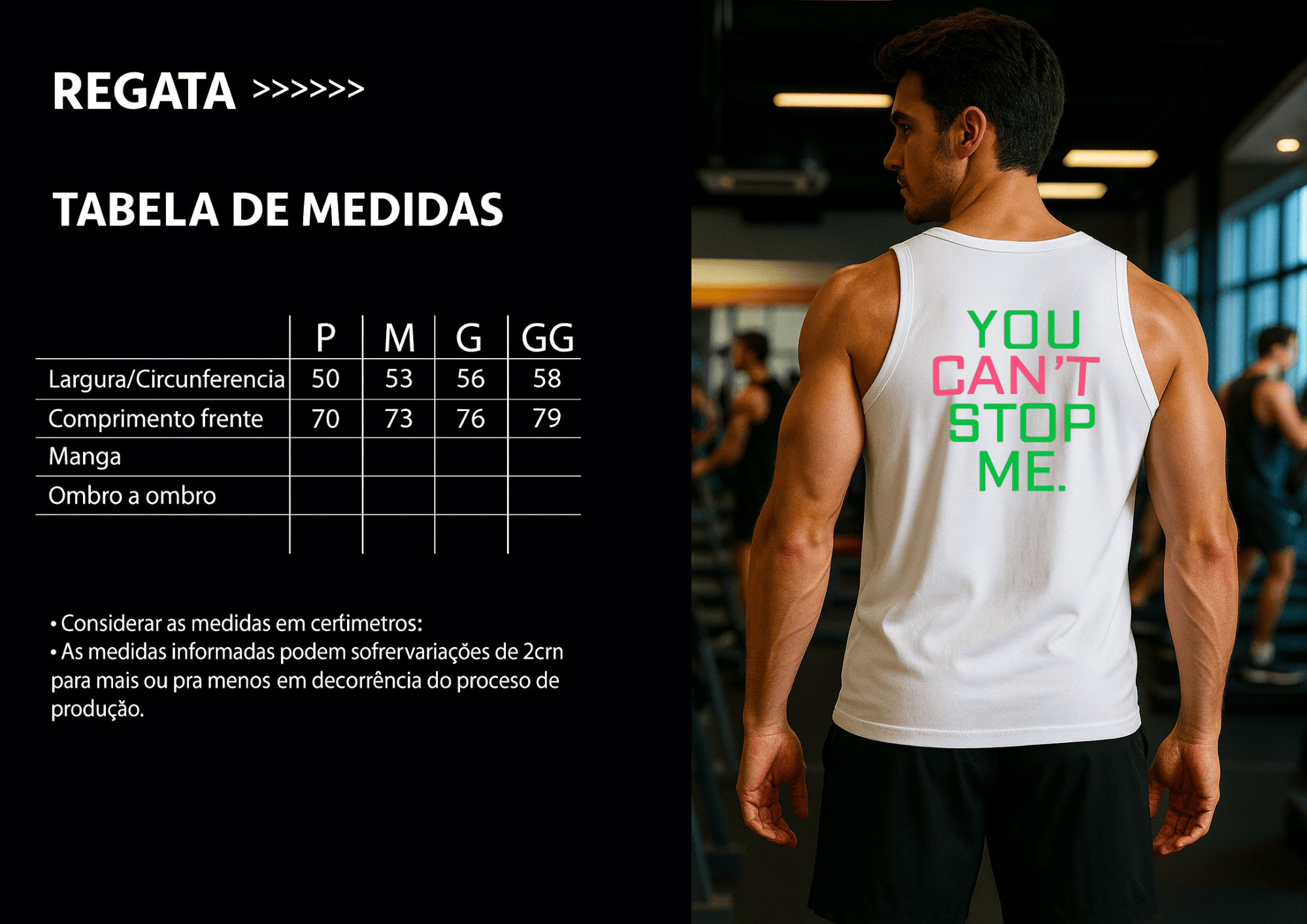 Camiseta Regata Masculina - YOU CAN’T STOP ME