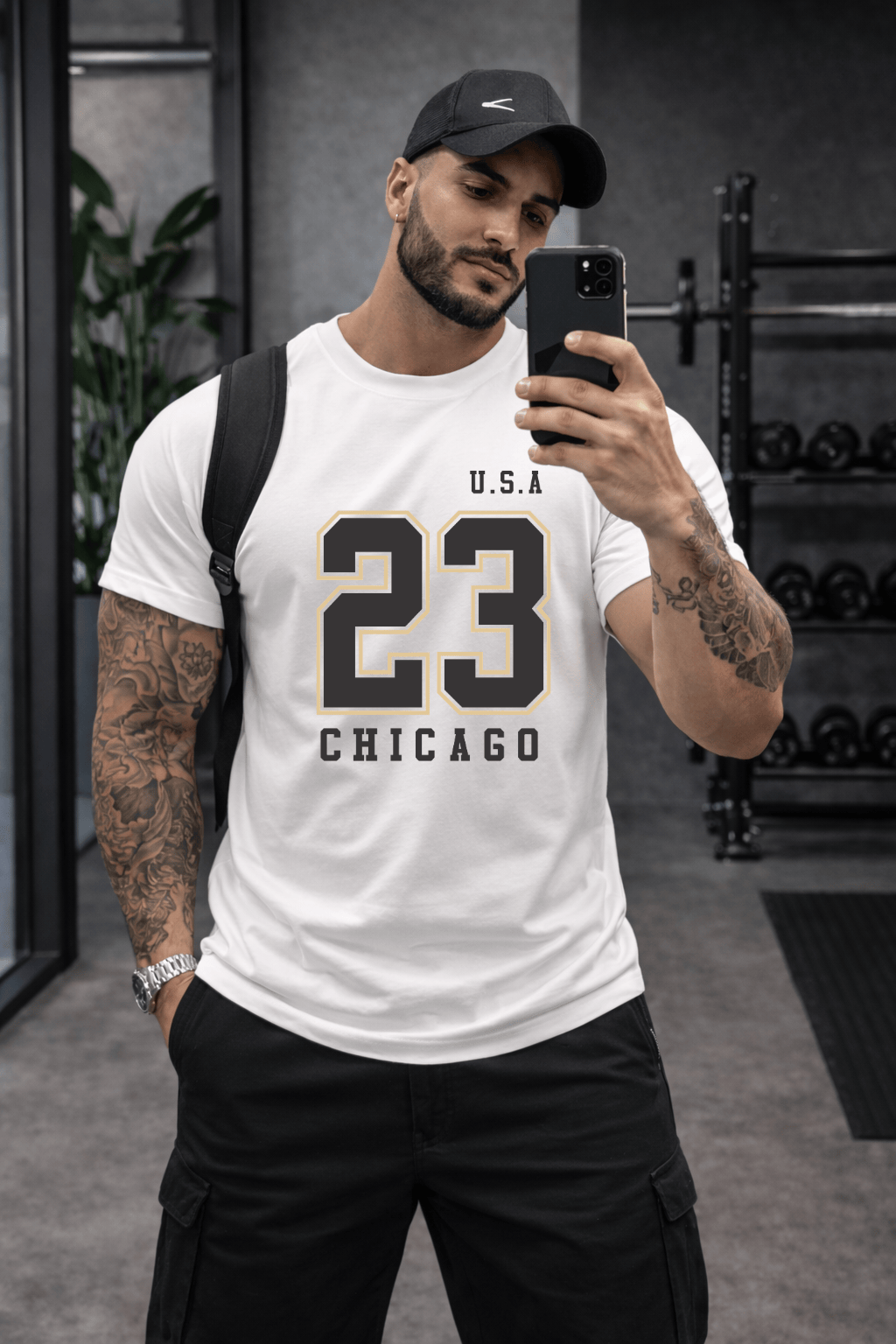 Camiseta Masculina Premium Manga Curta Tradicional  - U.S.A 23 CHICAGO