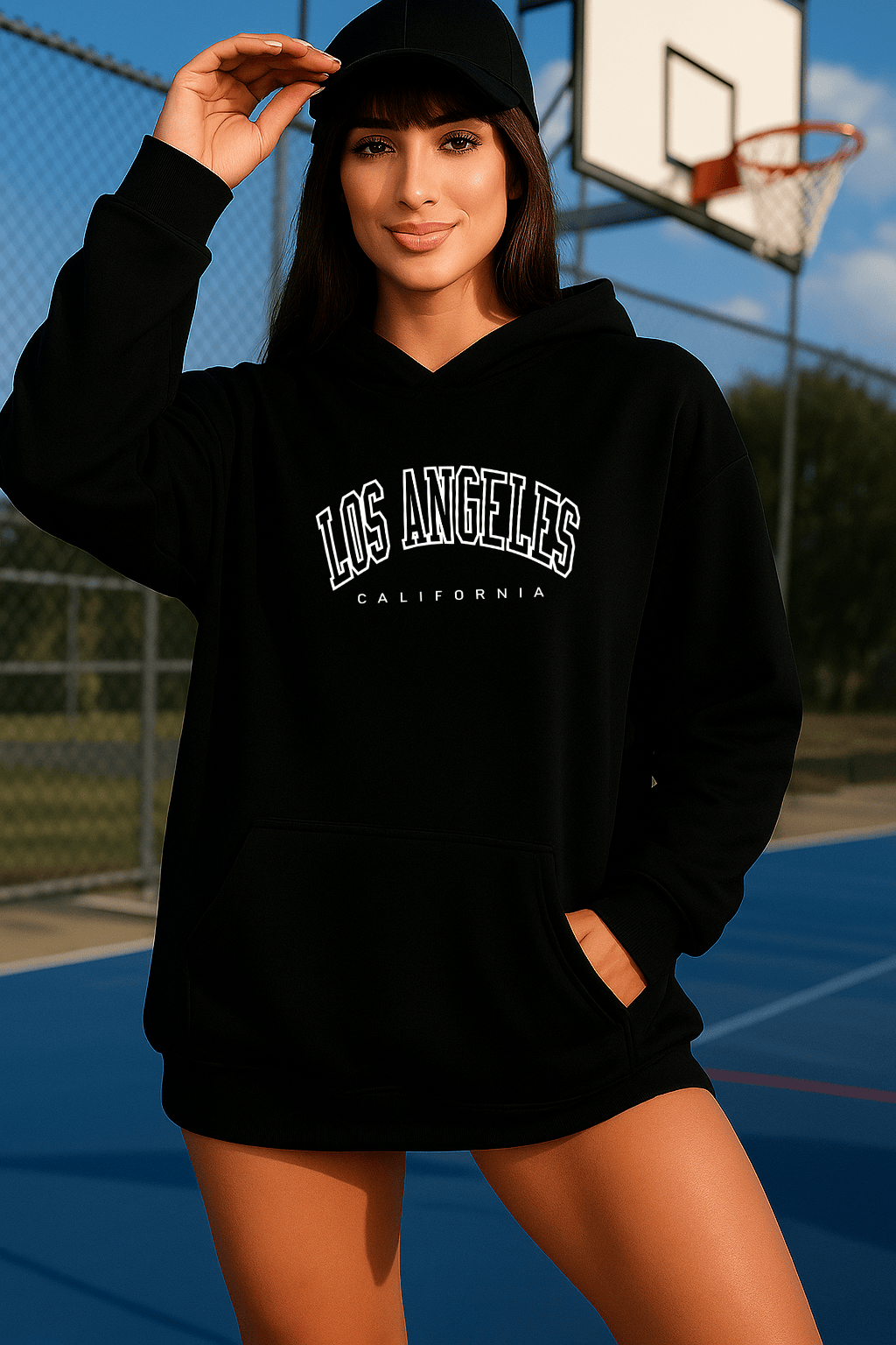 Moletom Feminino Canguru - Los Angeles California