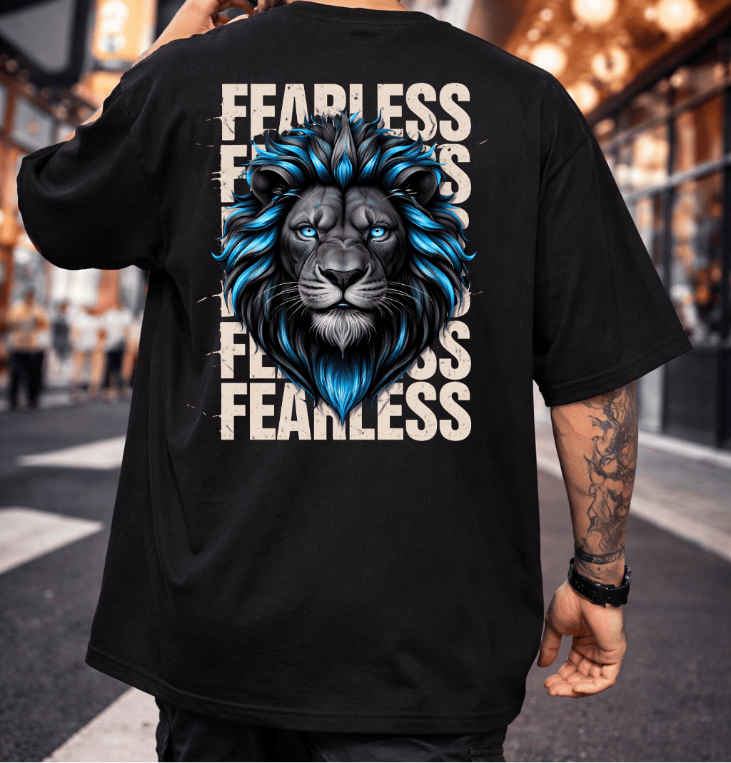Lançamento | Camiseta Oversized Masculina Fearless Lion | Premium | Streetwear Casual