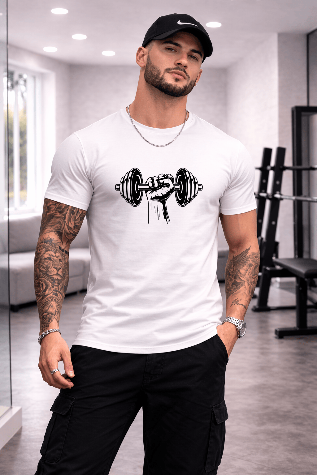 Camiseta Masculina Premium Manga Curta Tradicional   | Estampa Halteres