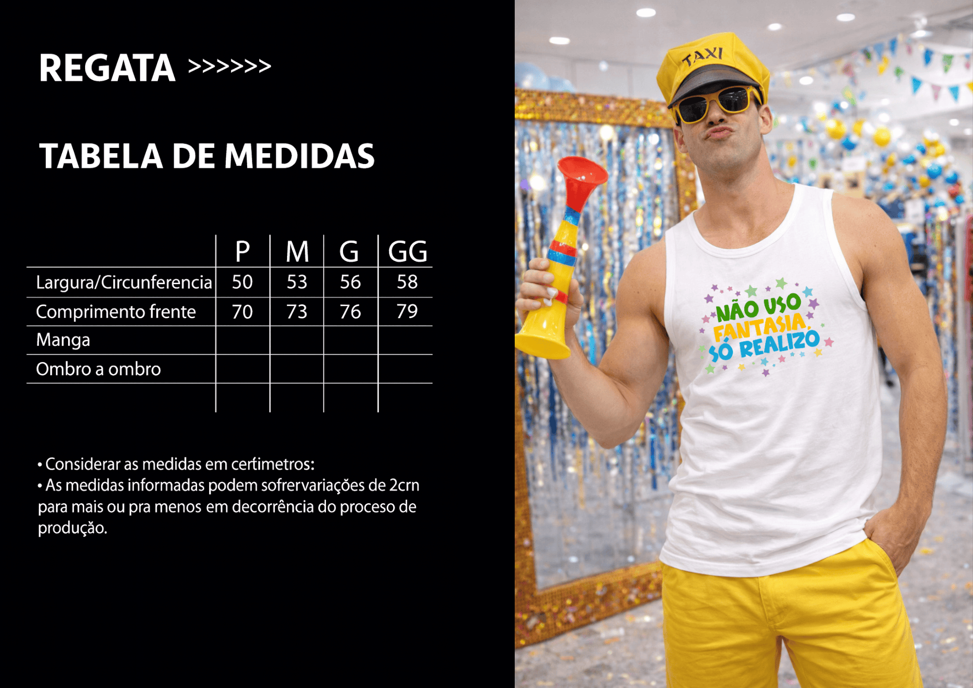 Camiseta Regata Masculina - “Não Uso Fantasia, Só Realizo” | Premium