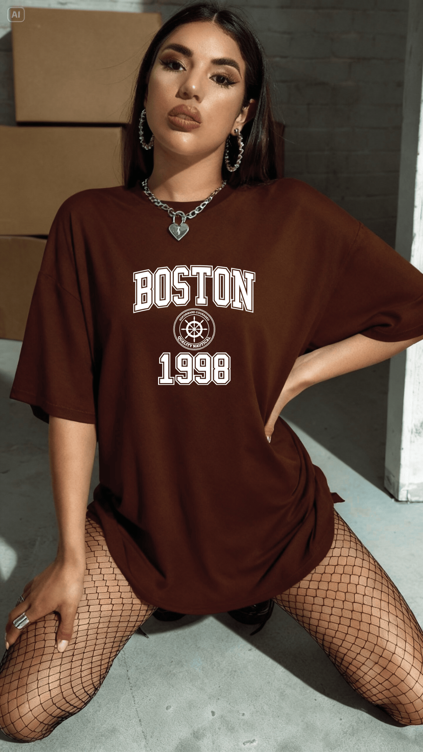 Camiseta Oversized Feminina | Boston 1998