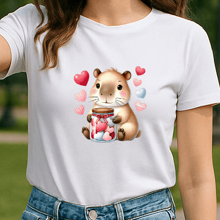 Camiseta Premium Feminina | Capivarinha do Amor