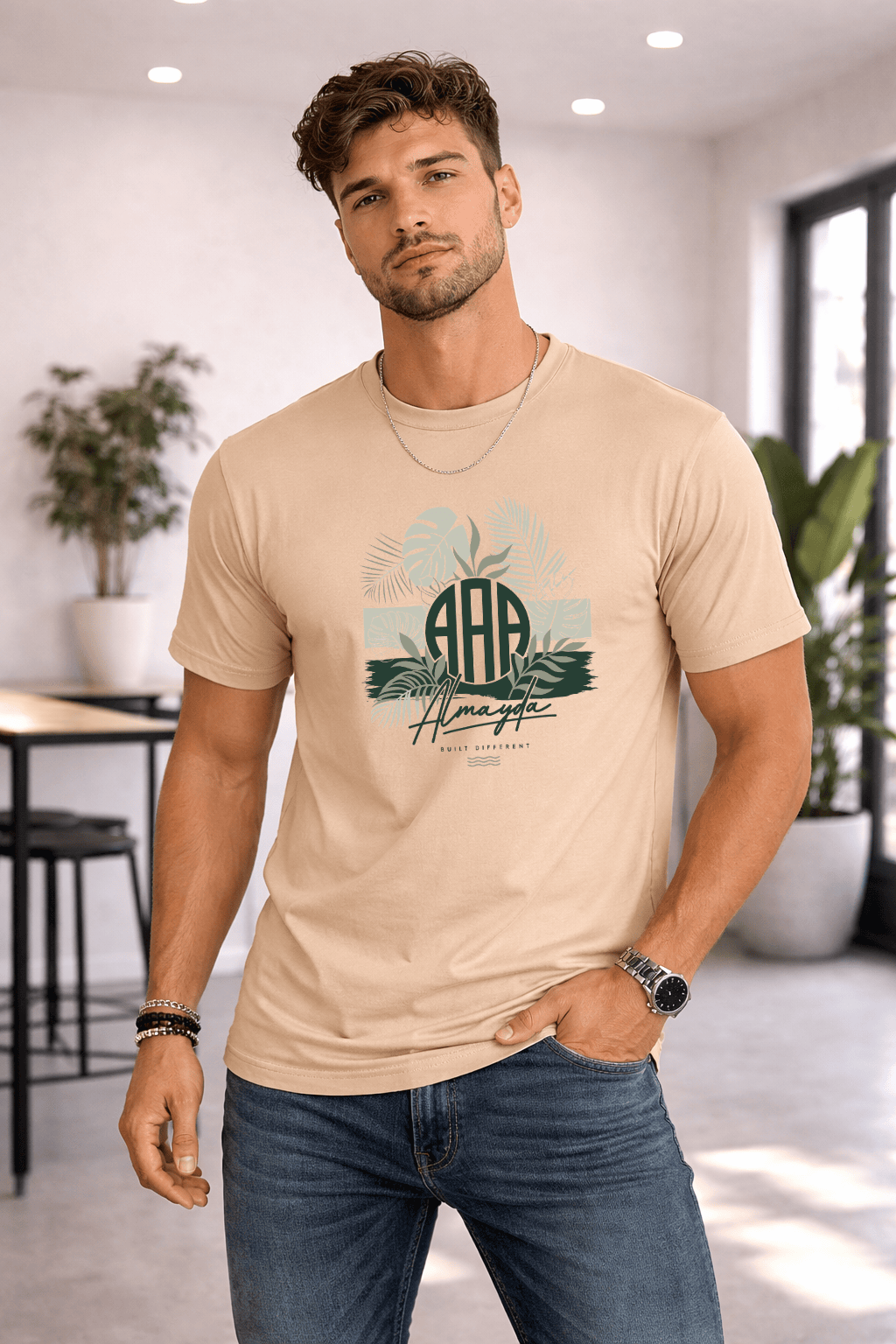 Camiseta Masculina Manga Curta - Almayda Tropical Premium