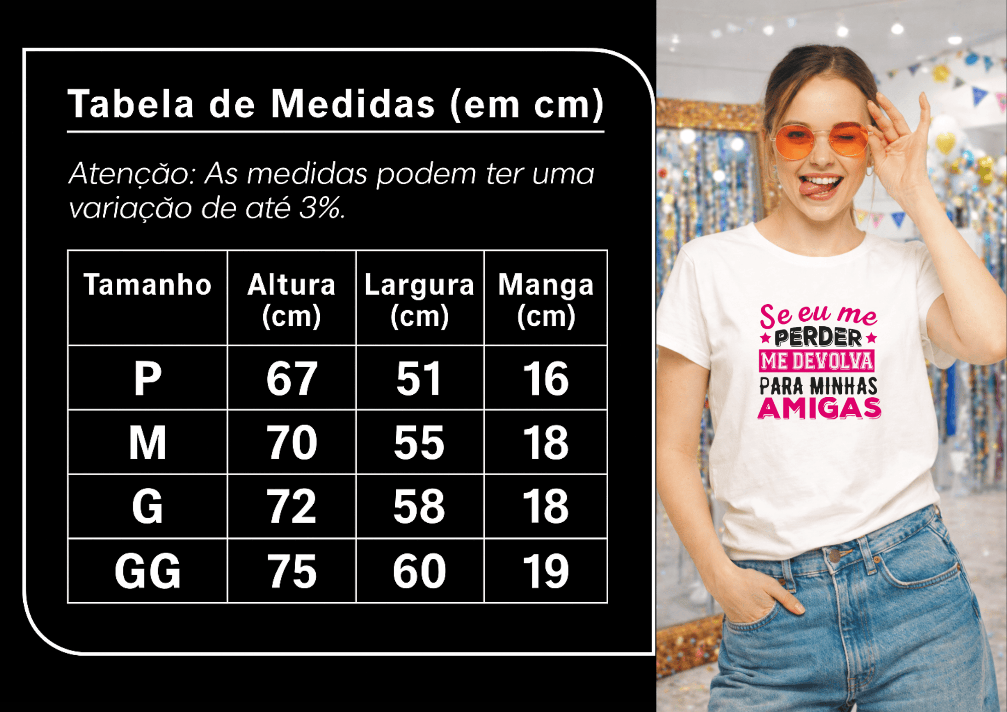 Camiseta Premium Manga Curta Tradicional  Carnaval “Se Eu Me Perder” | Amigas
