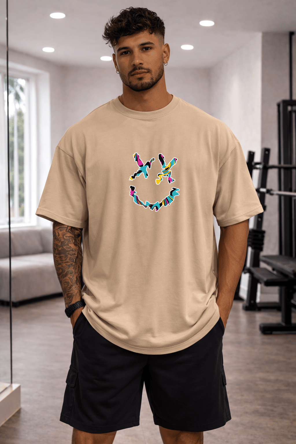 Camiset Oversized Masculina | Estampa - Smiley