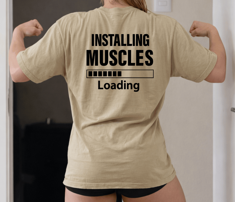 Camiseta Oversized Feminina -  Installing Muscles - As mais Vendidas