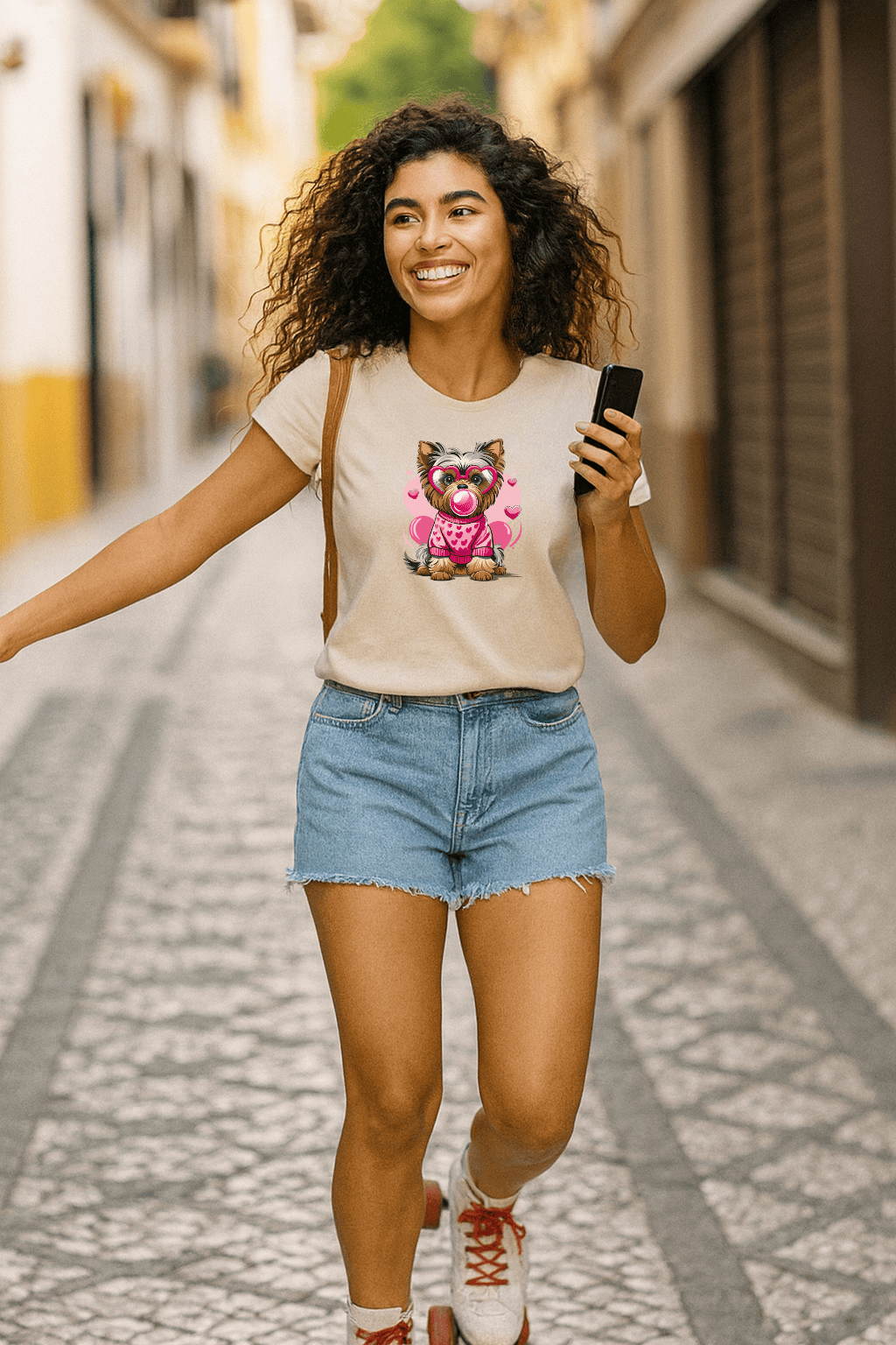 Camiseta Premium Feminina | Puppy Pop Girl