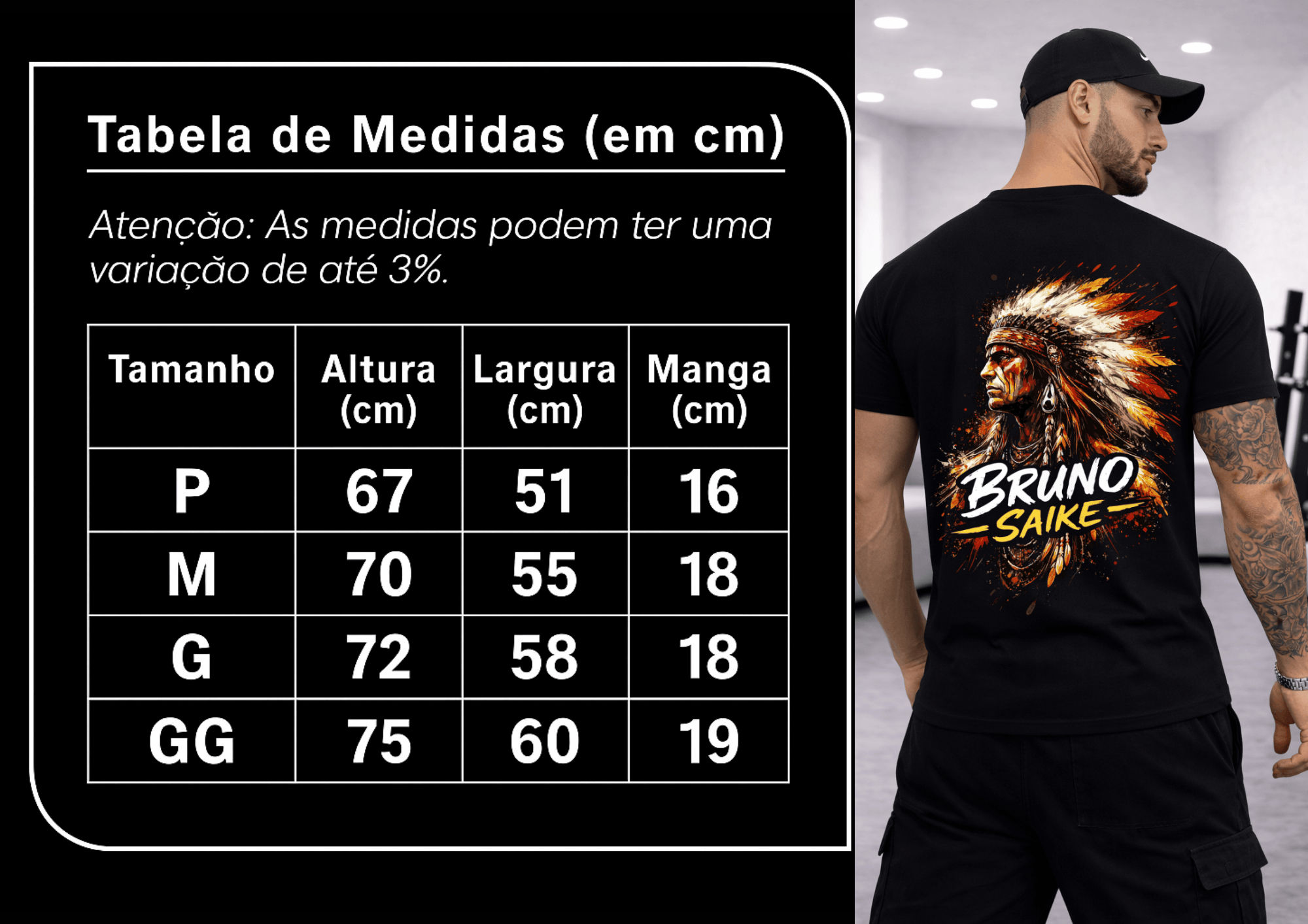Camiseta Tradicional Manga Curta Bruno Saike by Almayda