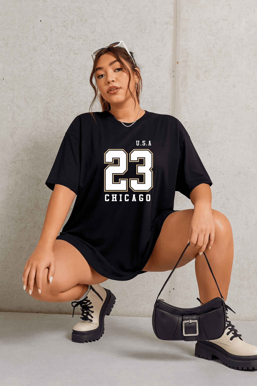 Camiseta Oversized Feminina -  U.S.A 23 Chicago