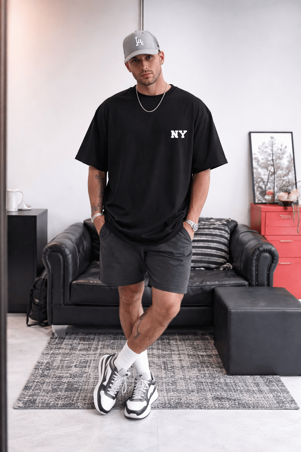 Camiseta Oversized Masculina | Estampa - NY