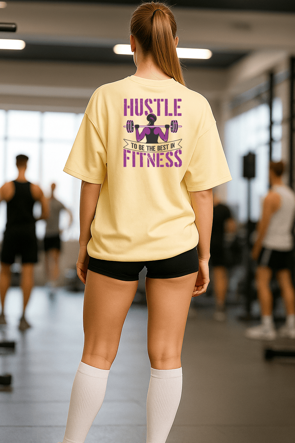 Camiseta Oversized Feminina | Hustle to Be the Best in Fitness