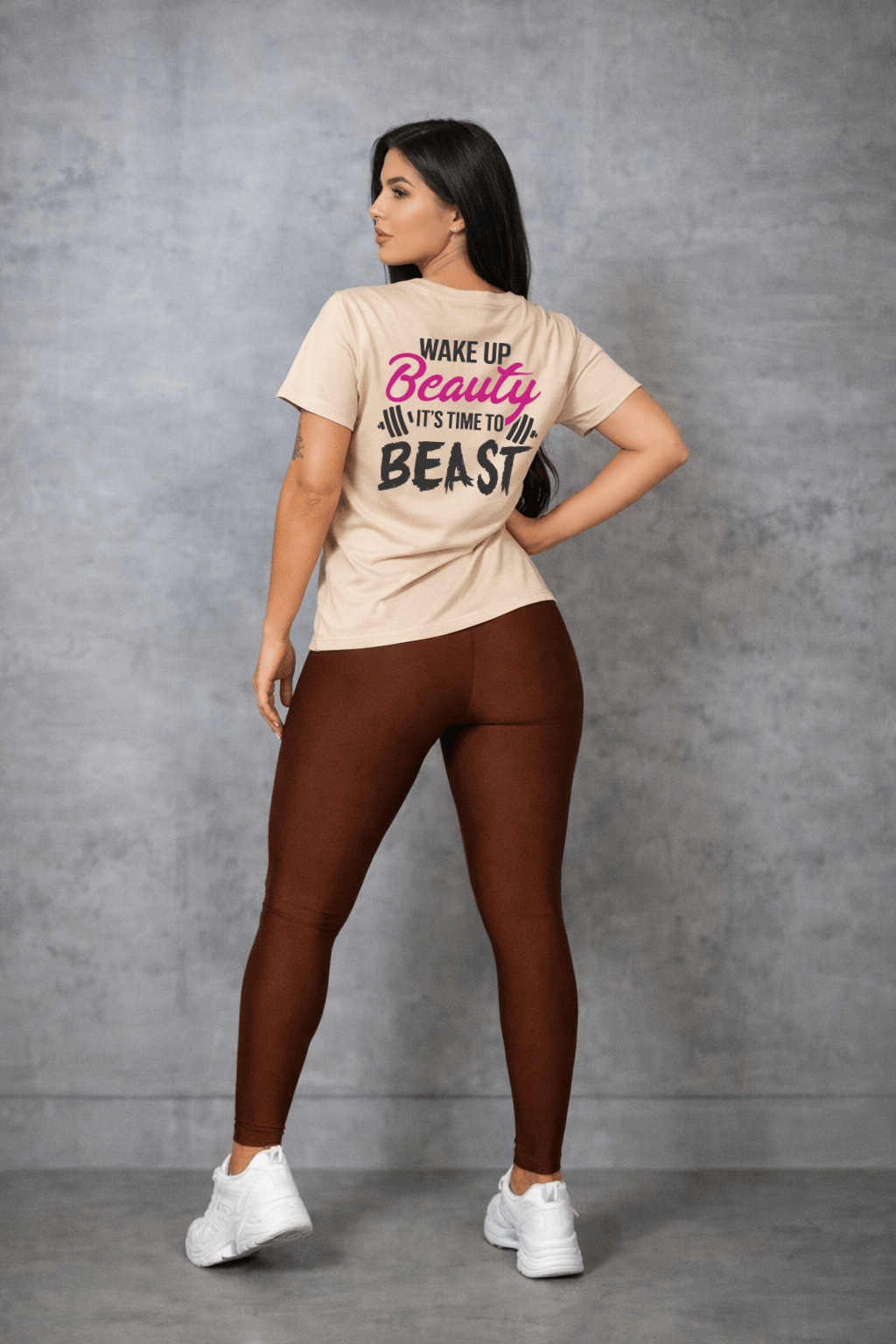 Camiseta Feminina Manga Curta - Wake Up Beauty It’s Time To Beast