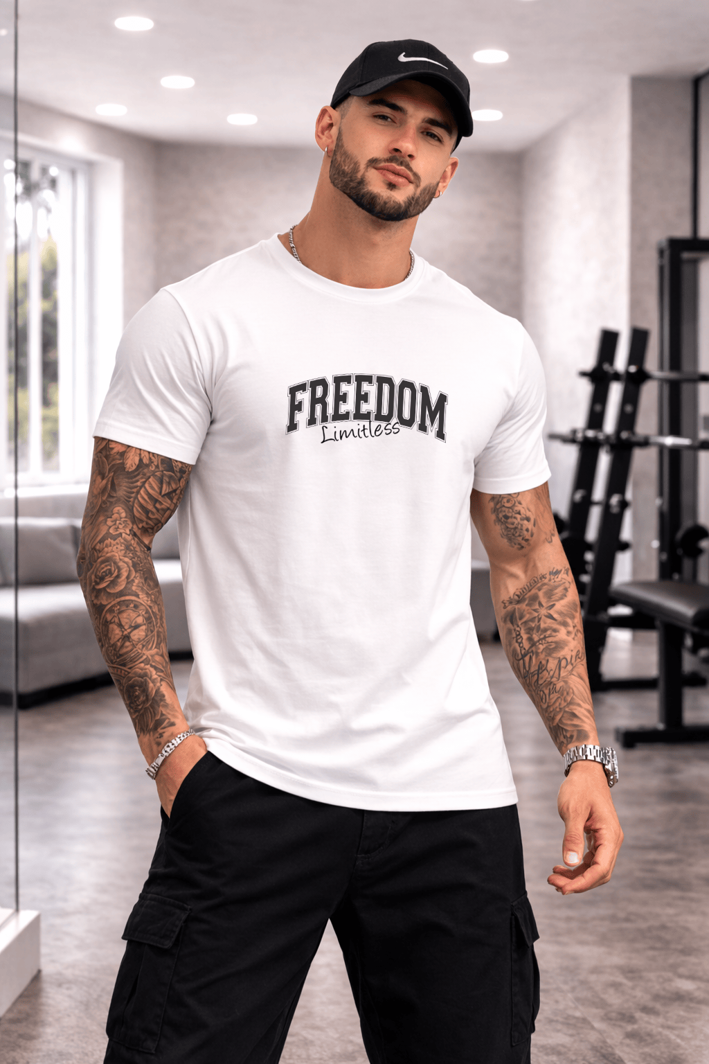 Camiseta Masculina Premium Manga Curta Tradicional | Estampa - Freedom Limitles
