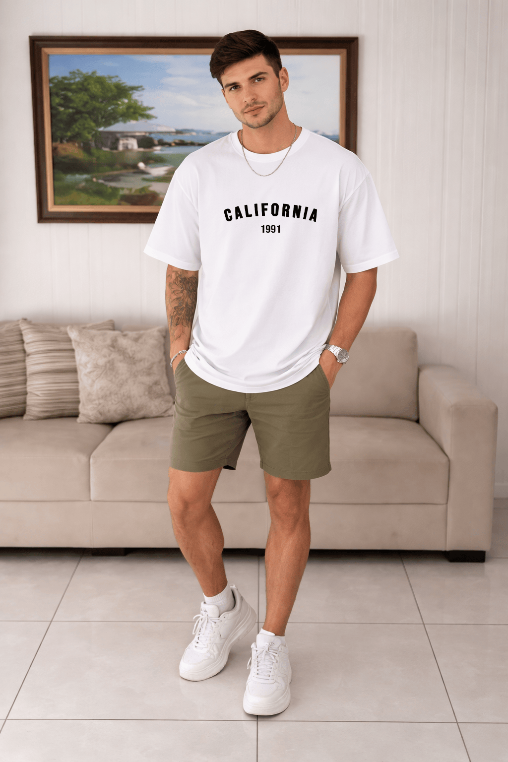 Camiseta Oversized Masculina | Estampa - California 1991