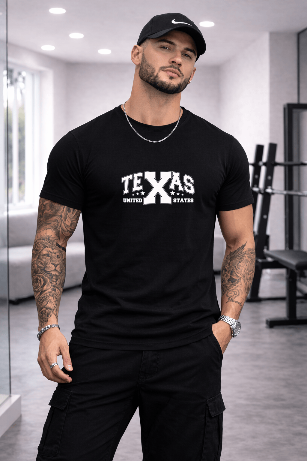Camiseta Masculina Premium Manga Curta Tradicional  Texas United States