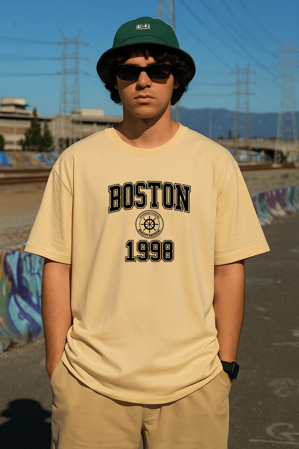 Camiseta Oversized Masculina -  Boston 1998