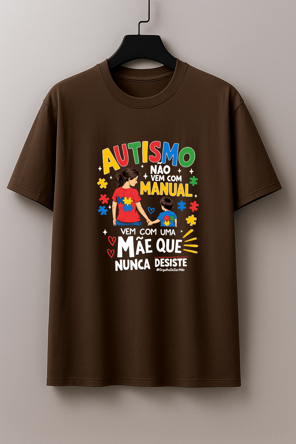Camiseta Feminina Tradicional Manga Curta Almayda - Autismo Não Vem com Manual