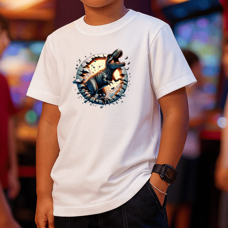 Camiseta Infantil Masculina - Dino Breakout