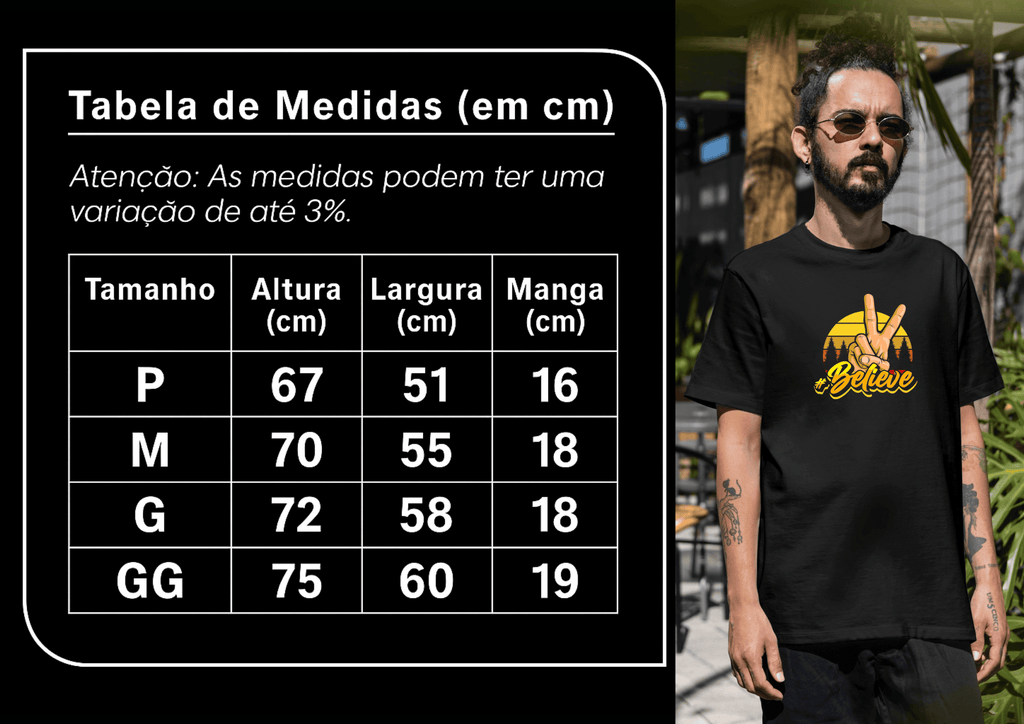 Camiseta Masculina Premium - Retrô Believe