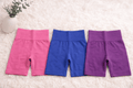 Kit 3 Shorts Femininos Canelados Fitness | Rosa, Azul e Roxo