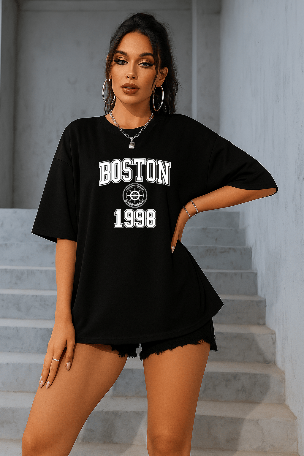 Camiseta Oversized Feminina | Boston 1998