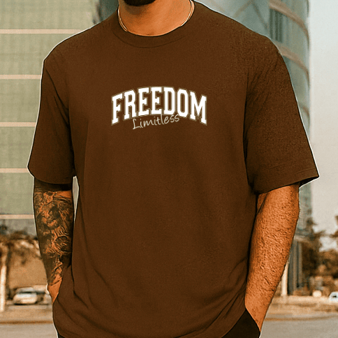 Camiseta Oversized Masculina | Estampa - Freedom Limitles