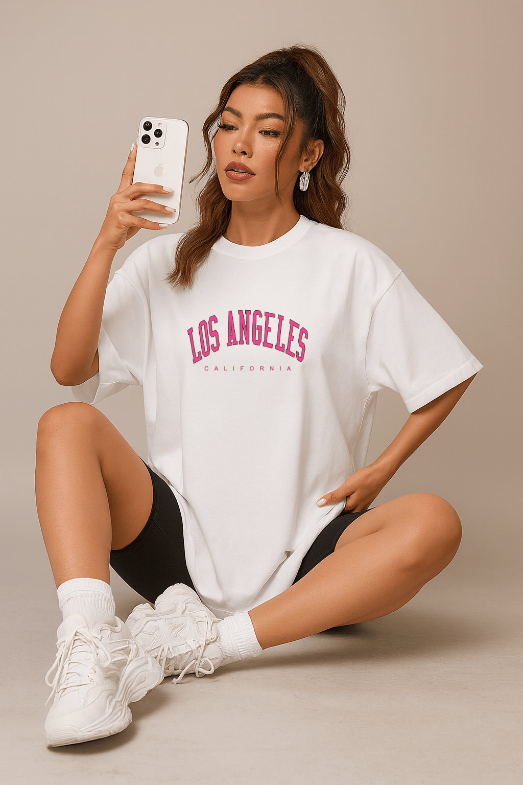 Camiseta Oversized Feminina | Estampa - Los Angeles California