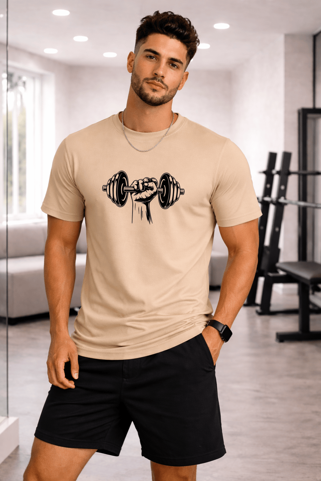 Camiseta Masculina Premium Manga Curta Tradicional   | Estampa Halteres