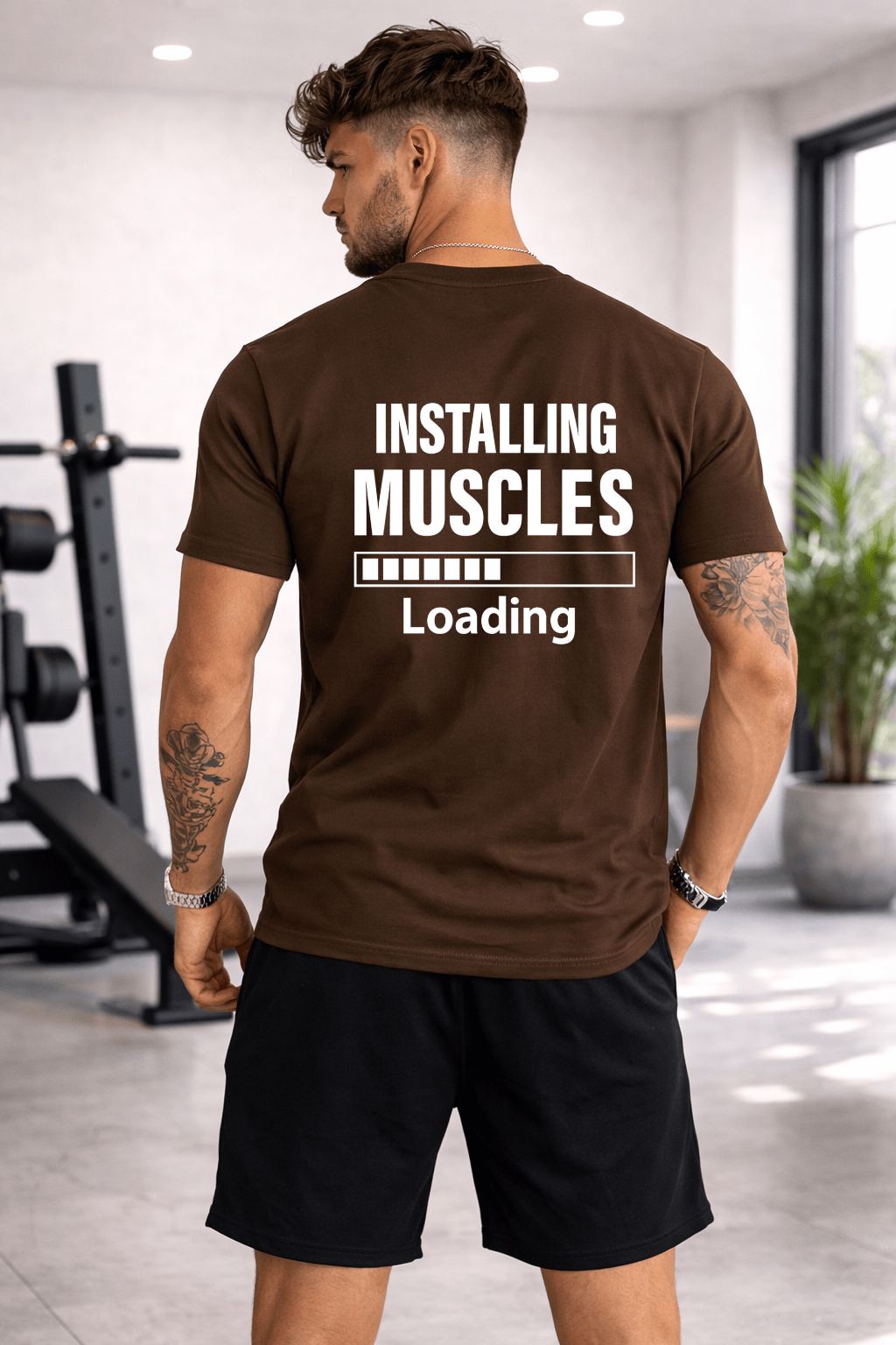 Camiseta Tradicional Manga Curta Masculina Installing Muscles Loading