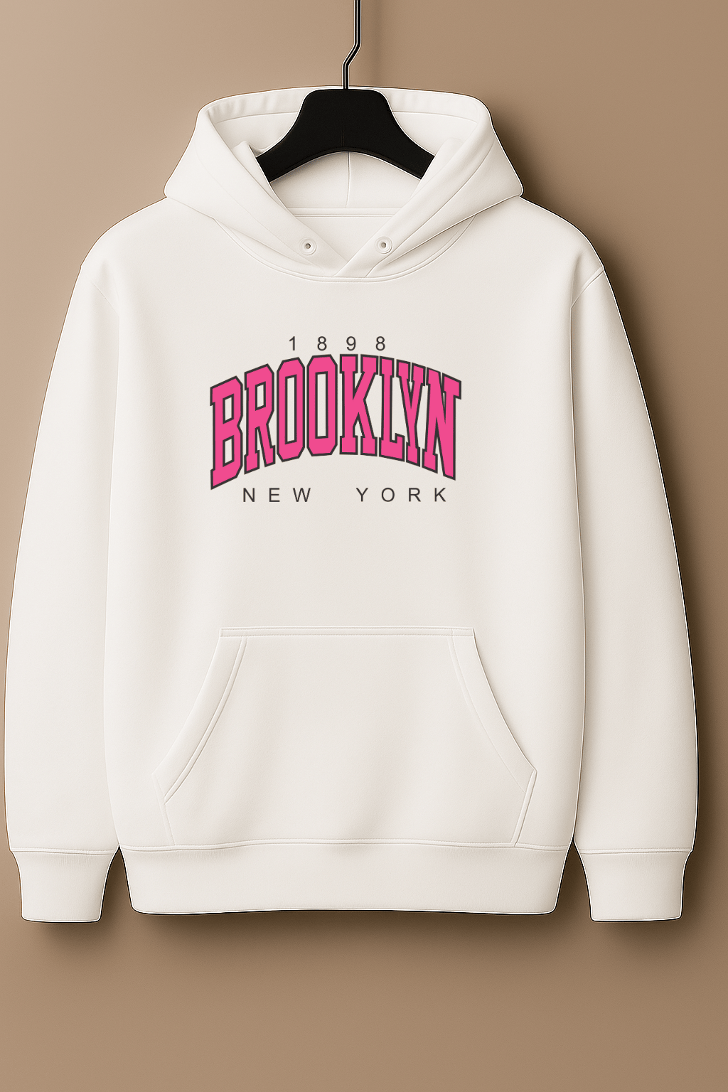 Moletom Feminino Canguru - Estampa Versátil  Brooklyn Rosa