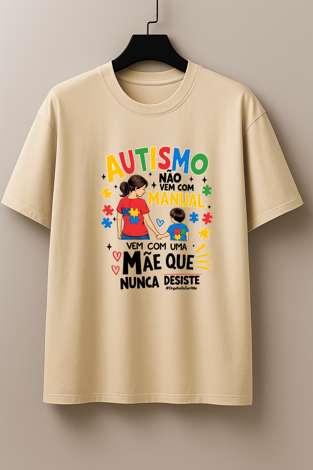 Camiseta Feminina Tradicional Manga Curta Almayda - Autismo Não Vem com Manual