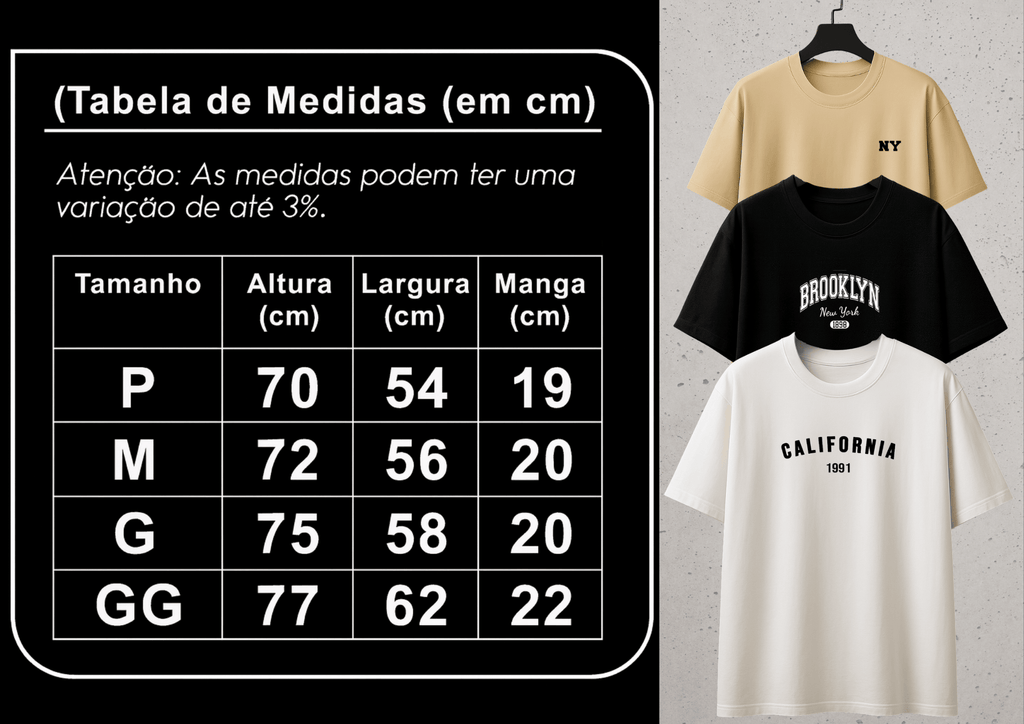 Camisetão Oversized  Feminina -  Kit 3 Camisetas - As mais Vendidas
