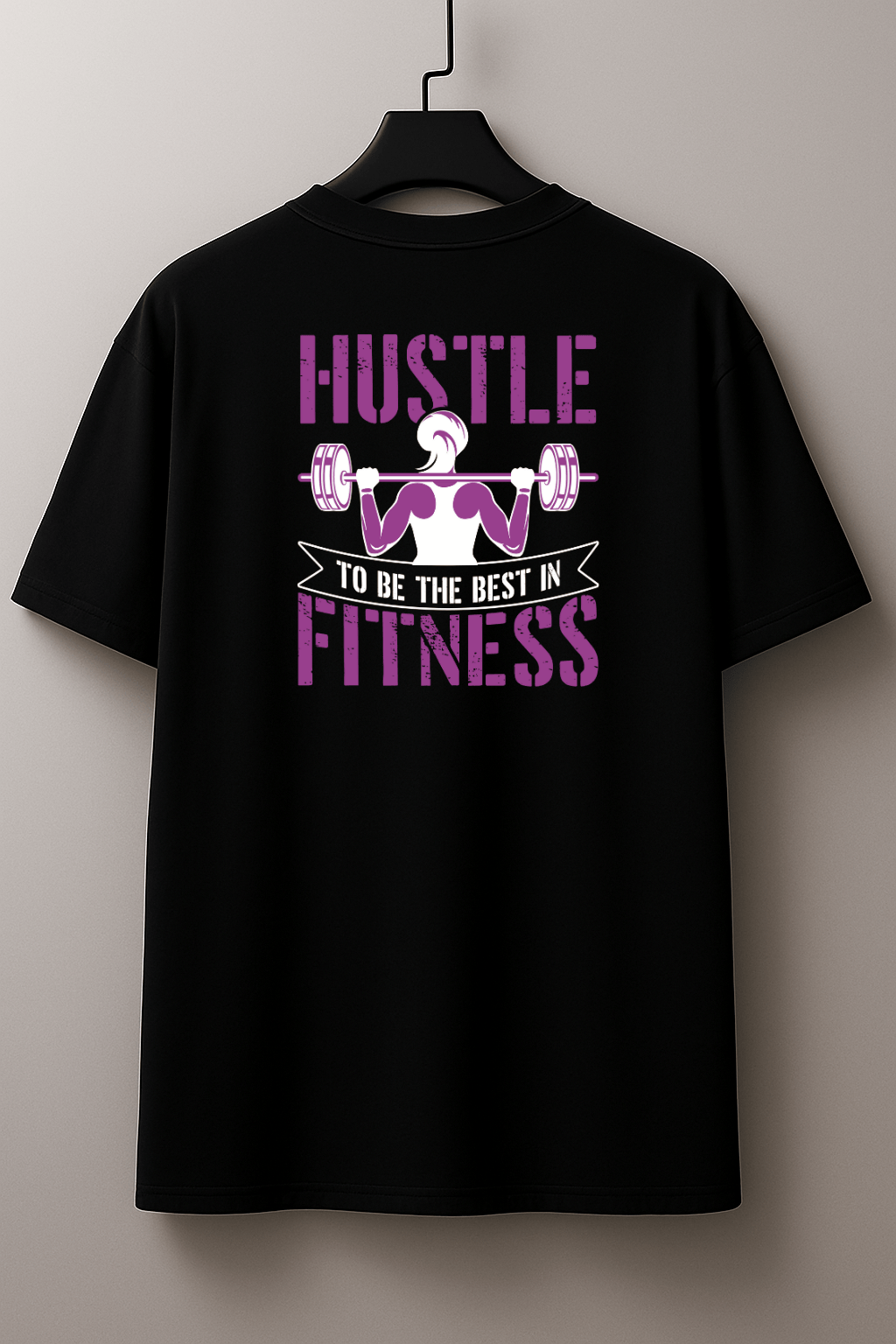 Camiseta Oversized Feminina | Hustle to Be the Best in Fitness