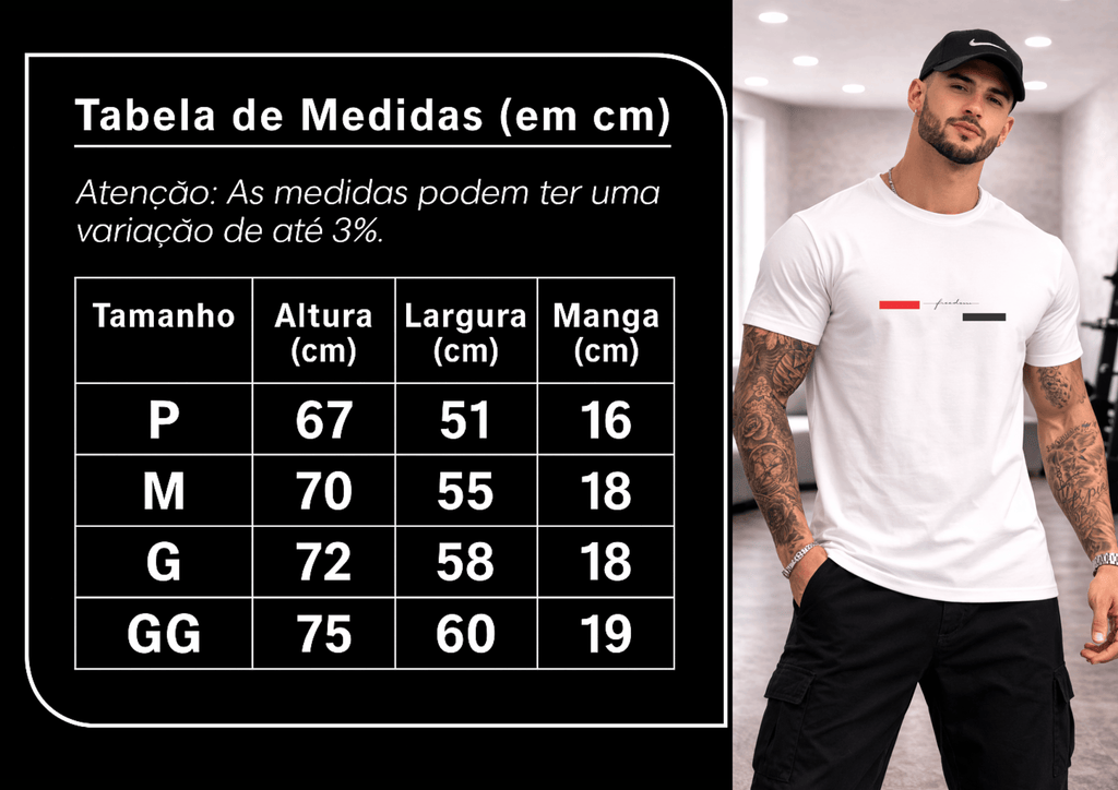 Camiseta Masculina Premium Manga Curta Tradicional  - Freedom