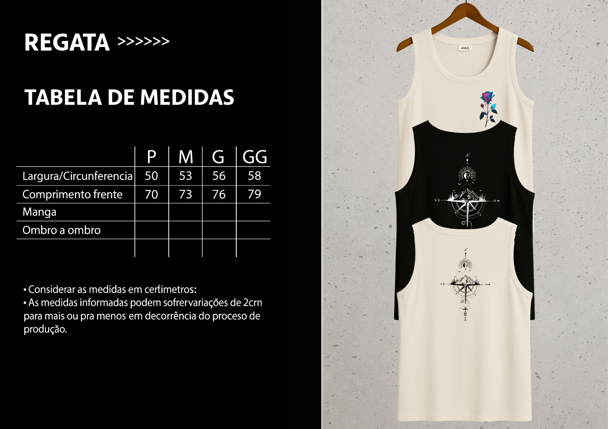 Kit com 3 Regatas Masculinas - Urban Essence