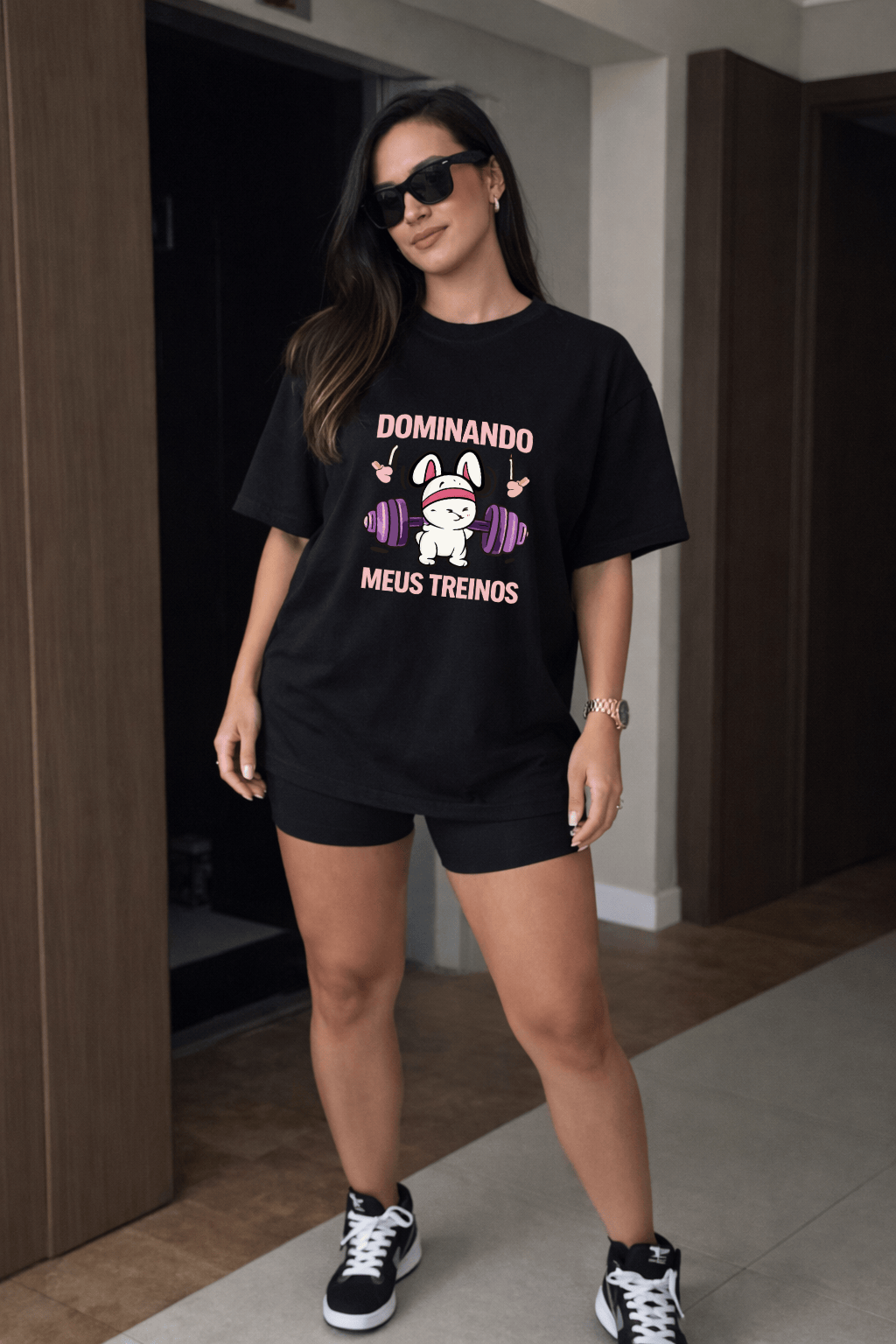 Camisetão Feminino Oversized - Dominando Meus Treinos