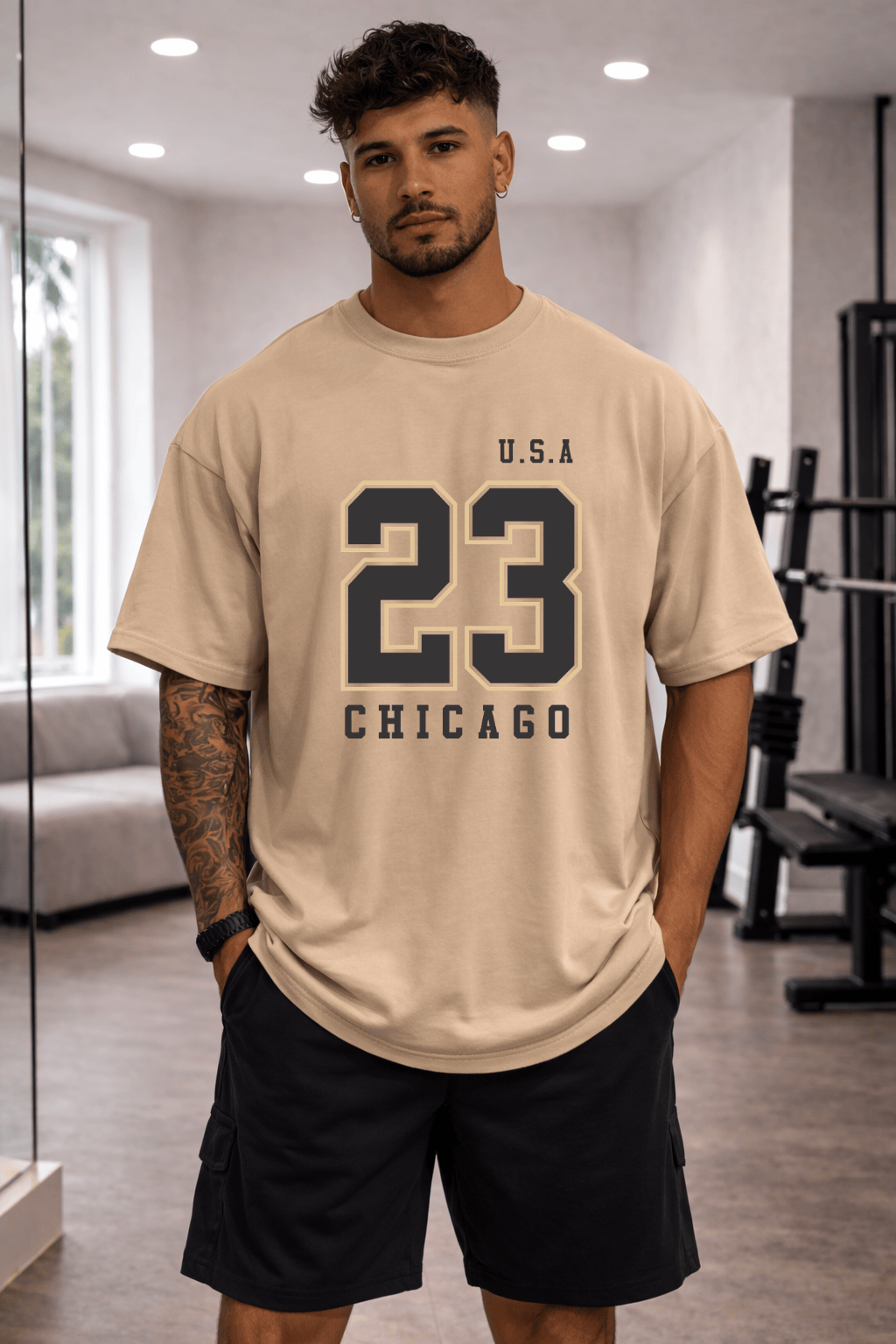 Camiseta Oversized Masculina -  U.S.A 23 Chicago