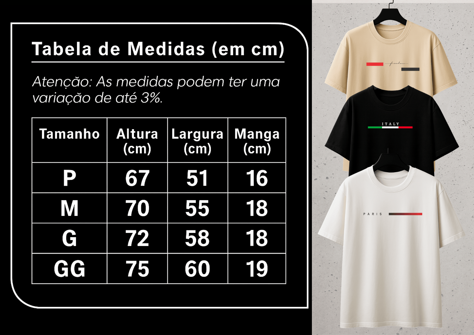 Kit 3 Camiseta Masculina Premium | Mais Vendidas - Urban Icons