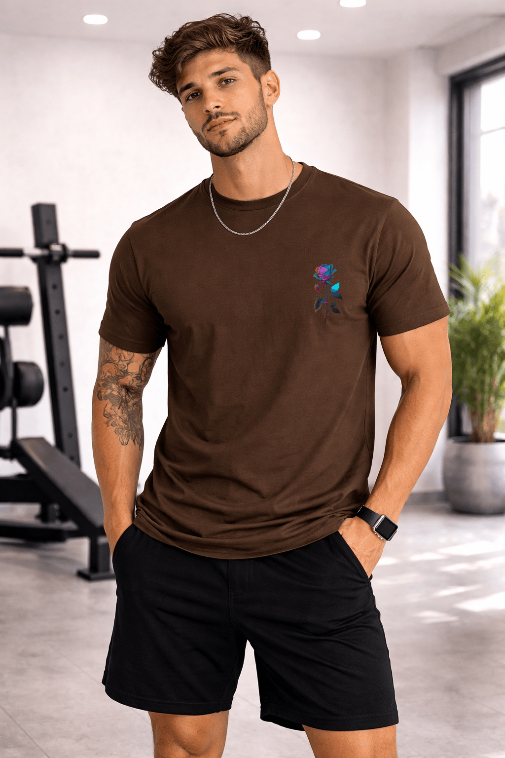 Camiseta Masculina Premium Manga Curta Tradicional - Rose Blue
