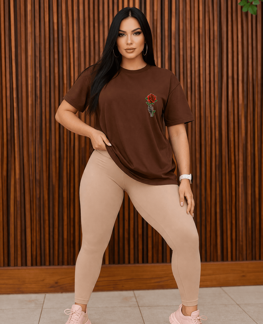 Camiseta Feminina Premium Manga Curta Tradicional  - Rose Pain Red