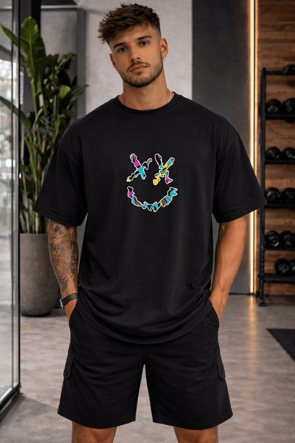 Camiset Oversized Masculina | Estampa - Smiley