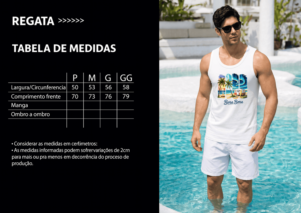 Camiseta Regata Masculina - Bora Bora Praia Filipinas